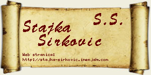Stajka Sirković vizit kartica
